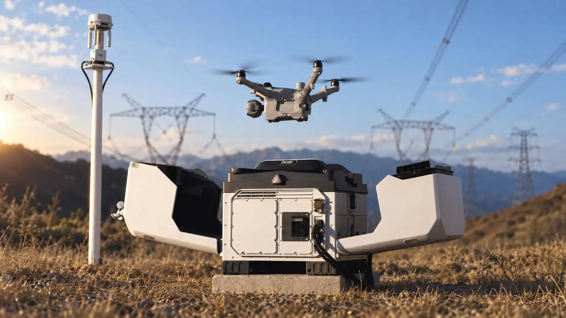 DJI Dock 4 e O4 Ground Station in un contesto di infrastrutture elettriche